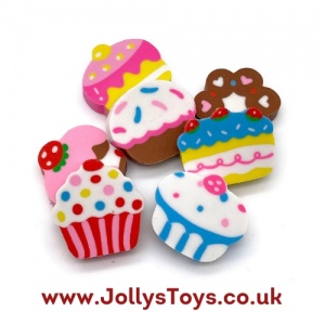 Set of 6 Sweet Cakes Scented Erasers